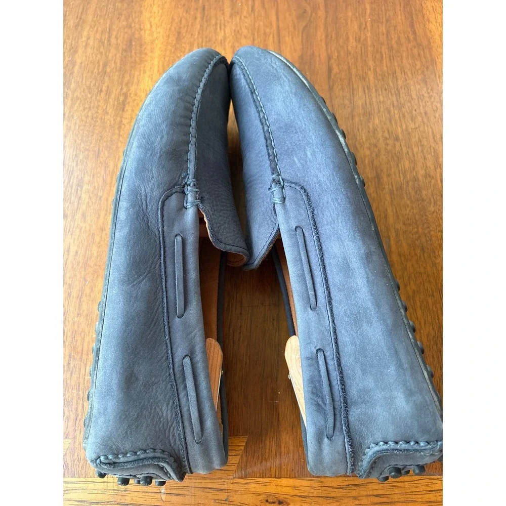 Frye Lewis Venetian Men 10.5 D Navy Blue Nubuck Leather Driving Loafers 3485228